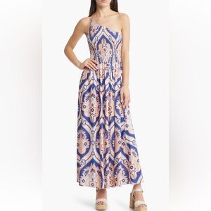 Moon River - One Strap Ikat Maxi Dress